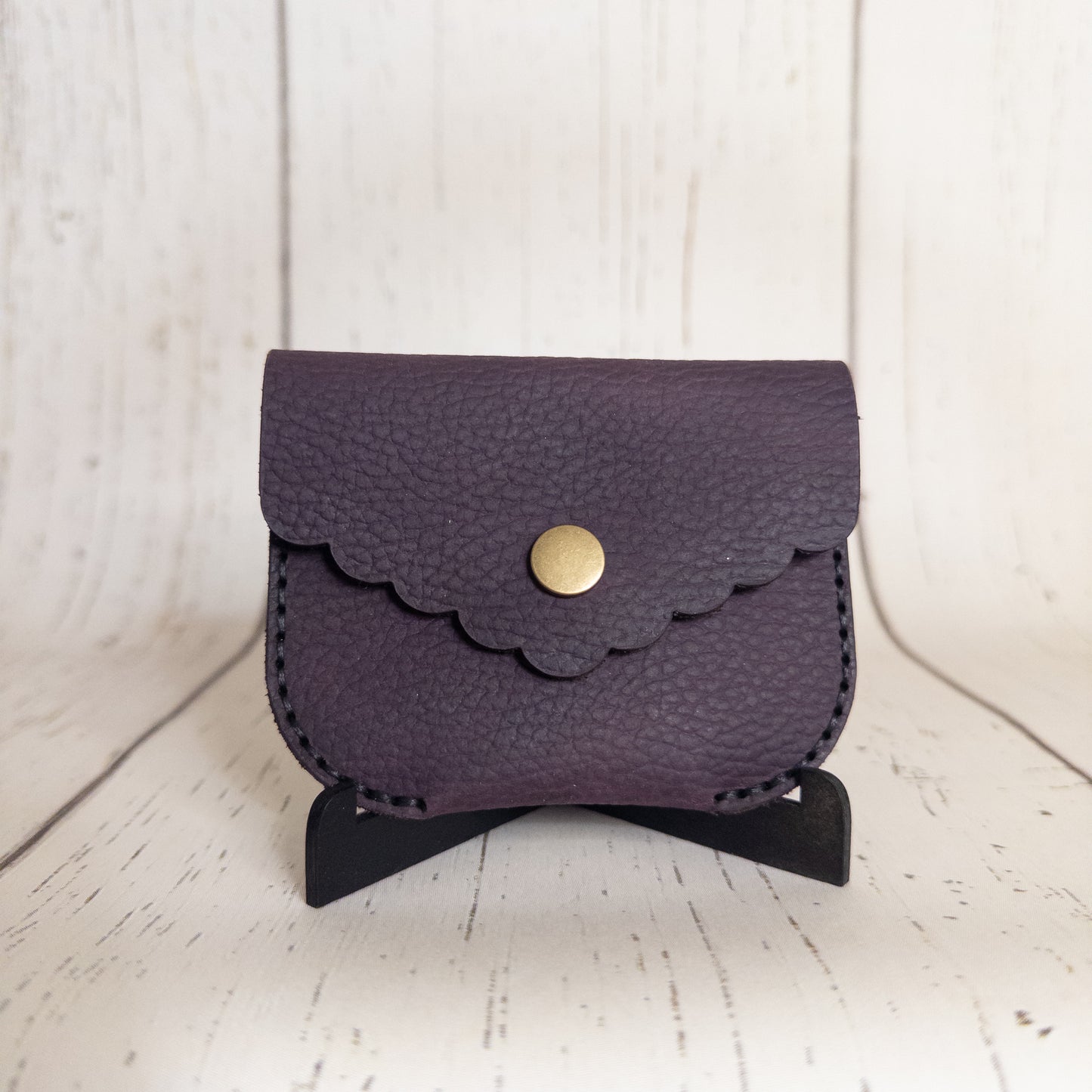 Coin Purse Scalloped (Plum/Bronze)