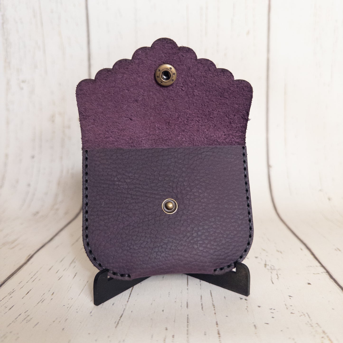 Coin Purse Scalloped (Plum/Bronze)