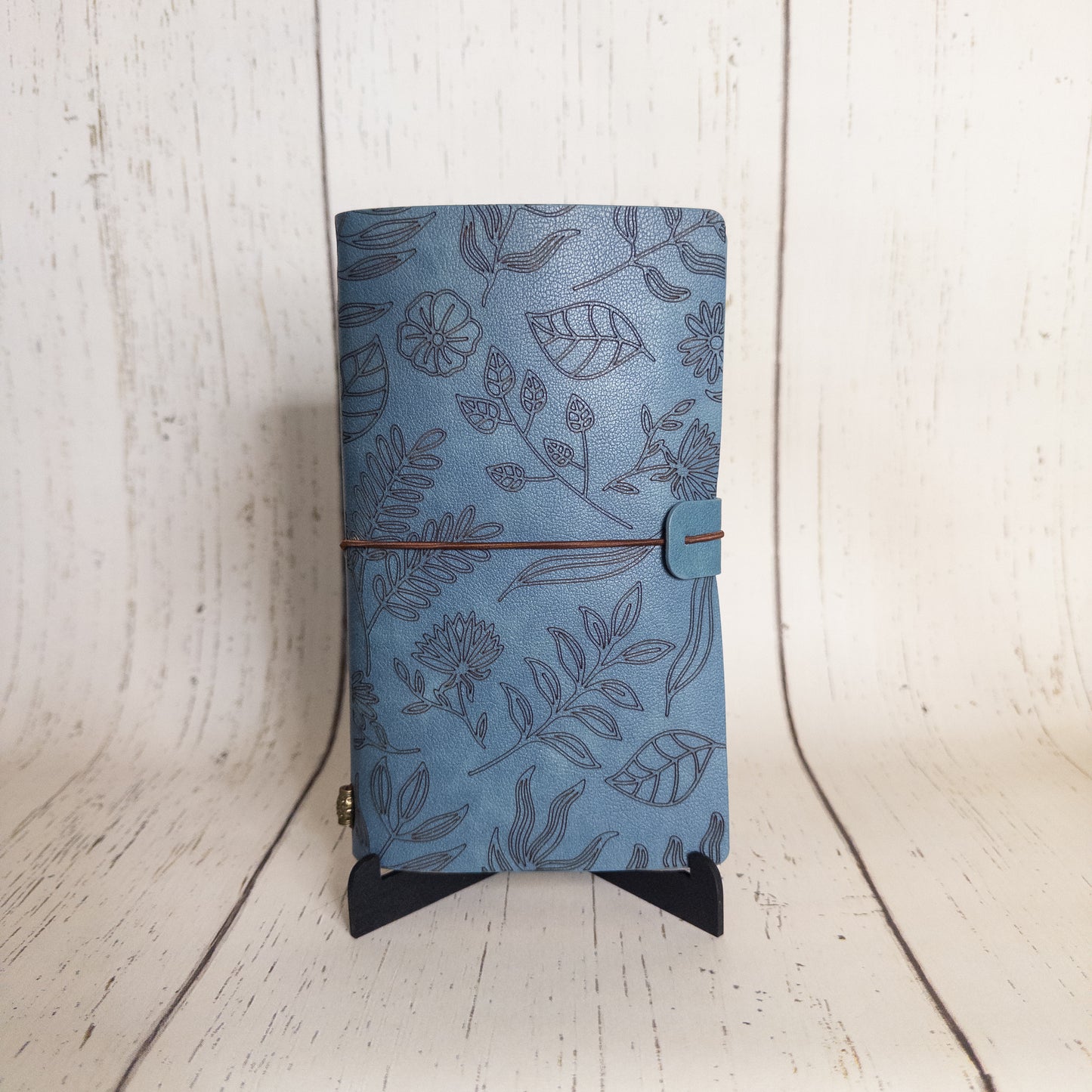 Leather Journal Botanical (Blue)