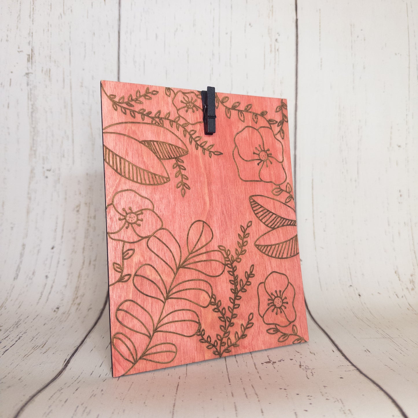 Photo Stand Floral (Coral)