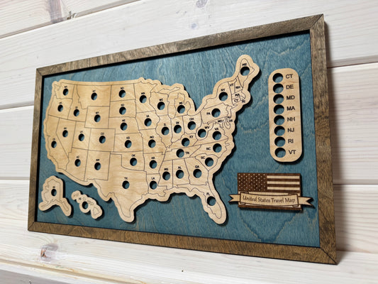 U.S. States Mini (Blue/Jacobean)