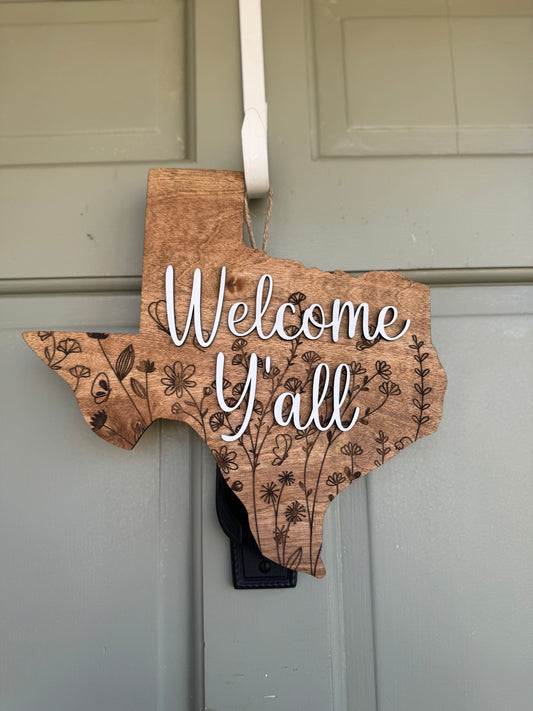 Door Hanger / Welcome Y'all Texas