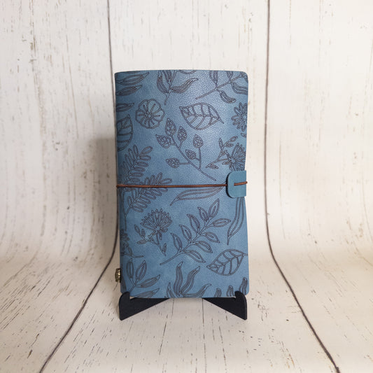 Leather Journal Botanical (Blue)