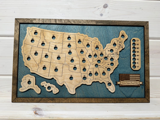 U.S. States Mini (Blue/Jacobean)