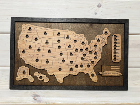 U.S. States Mini (Jacobean/Black)